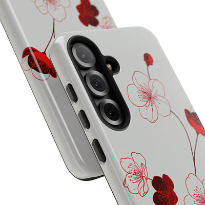 Red Tough Phone Case for Samsung - Kyoto Ember Bloom