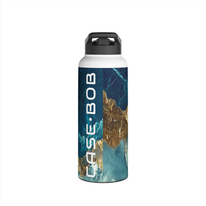 Golden Fracture Teal - Stainless Steel Water Bottle
