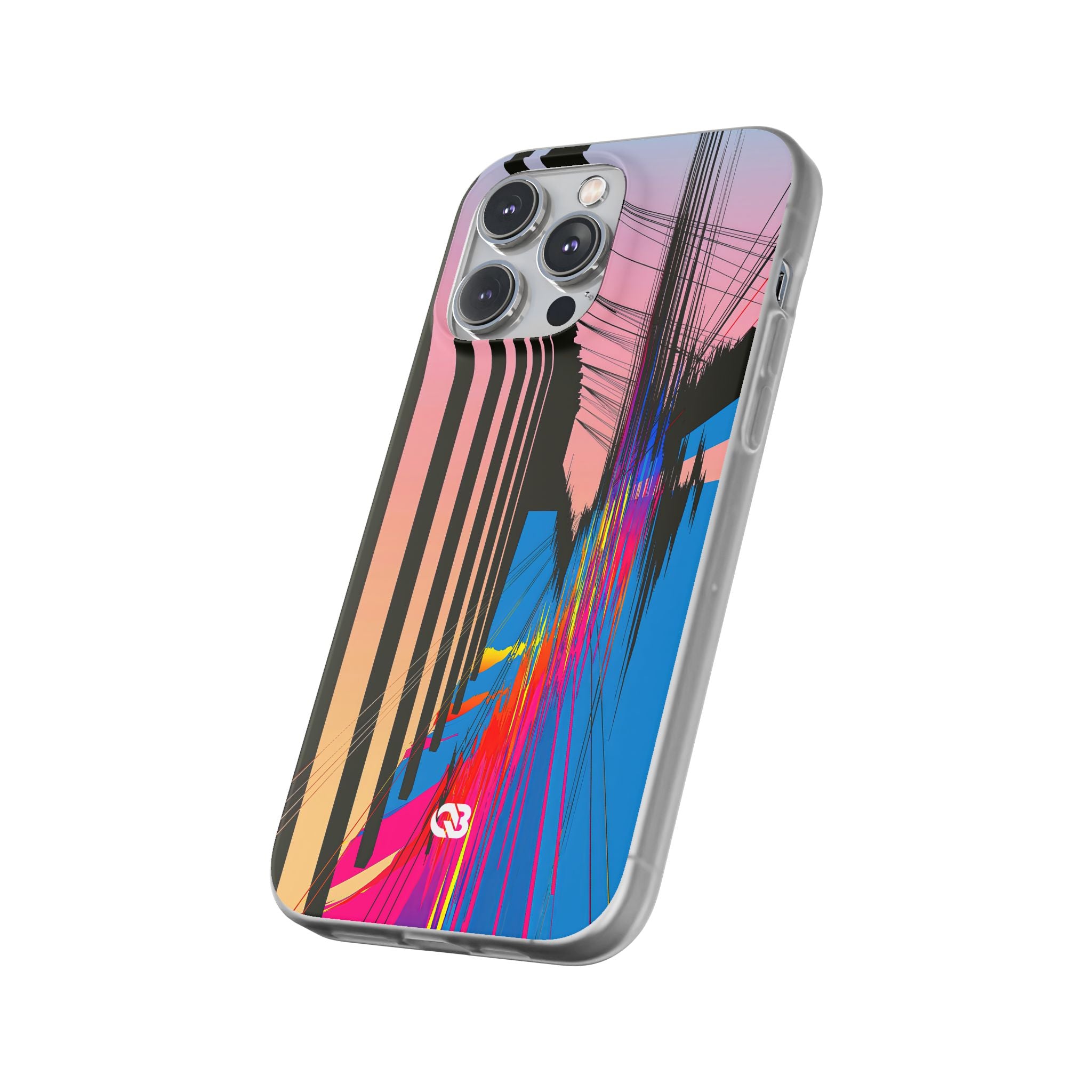 Blue Lite Phone Case for iPhone - Fractured Data Skyline