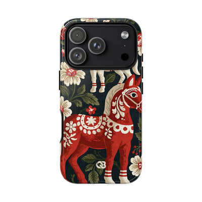 Nordic Dala Meadow · Tough Phone Case for iPhone · Red