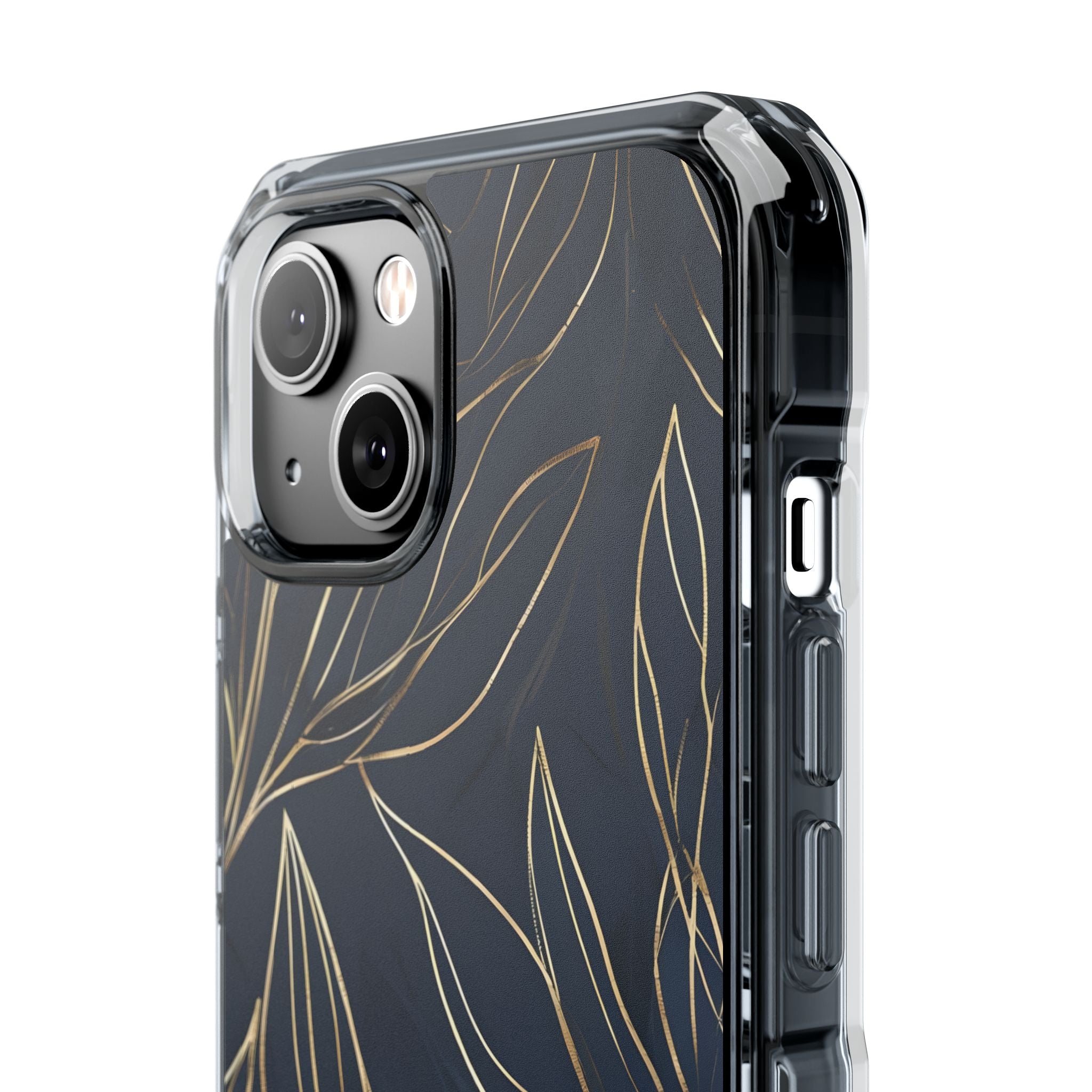 Gilded Navy Foliage · Impact Coque de téléphone pour iPhone · Magsafe