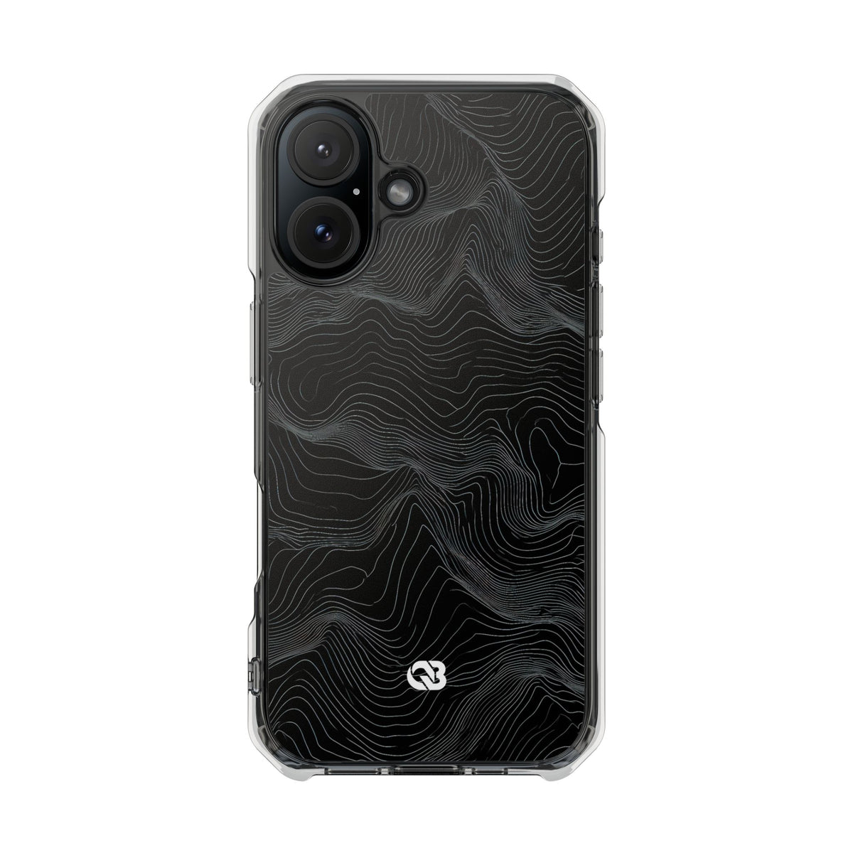 Obsidian Contour Elevation · Clear Impact Magnetic Phone Case for iPhone · Black