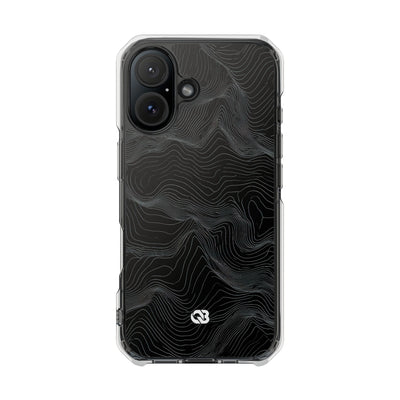 Obsidian Contour Elevation · Clear Impact Magnetic Phone Case for iPhone · Black