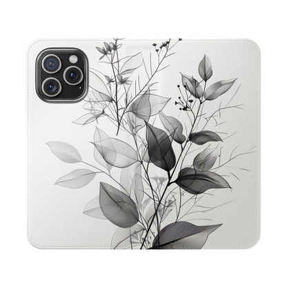 Silver Leaves - iPhone 15 Pro Max Case - Wallet