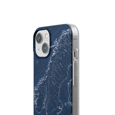 Nordic Contour Chart · Lite Phone Case for iPhone ·  Blue