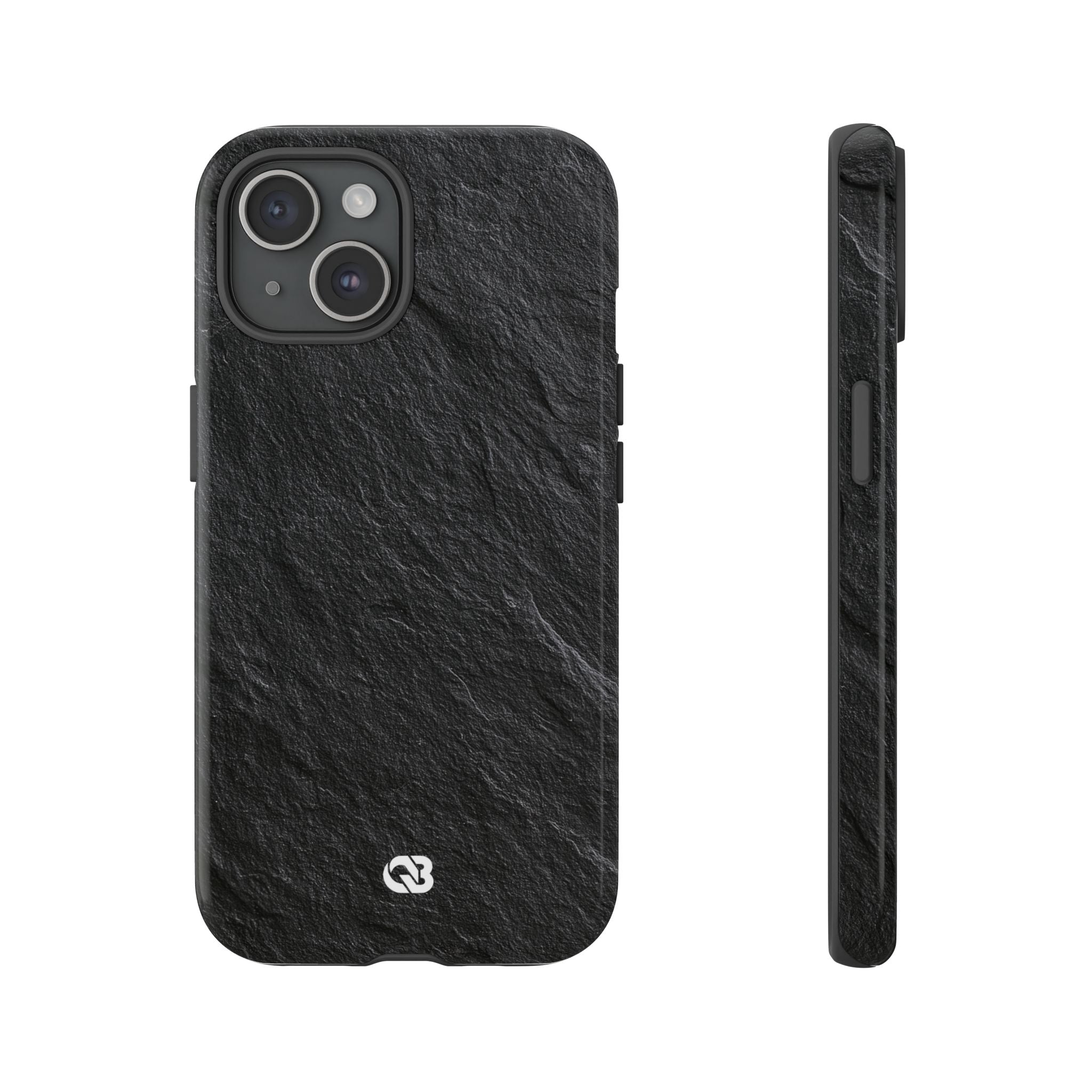 Black Tough Phone Case for iPhone - Raw Obsidian Slate