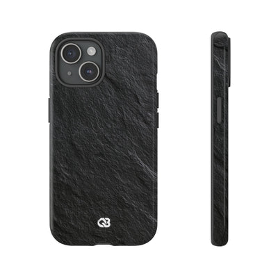Black Tough Phone Case for iPhone - Raw Obsidian Slate