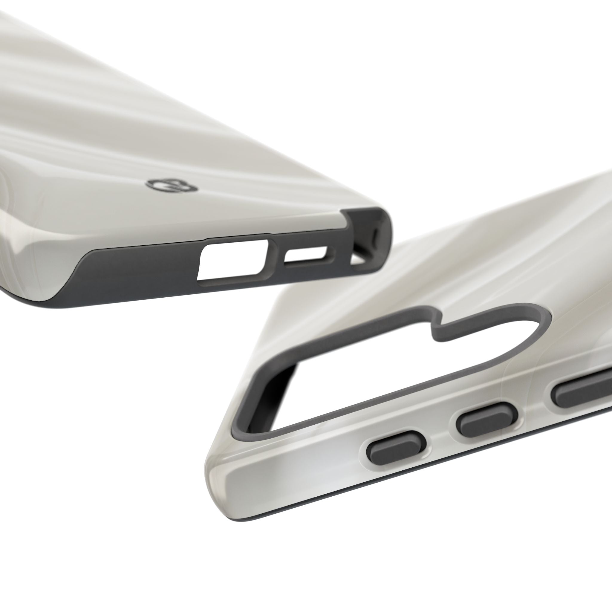 White Tough Phone Case for Samsung - Polished Ivory Wave