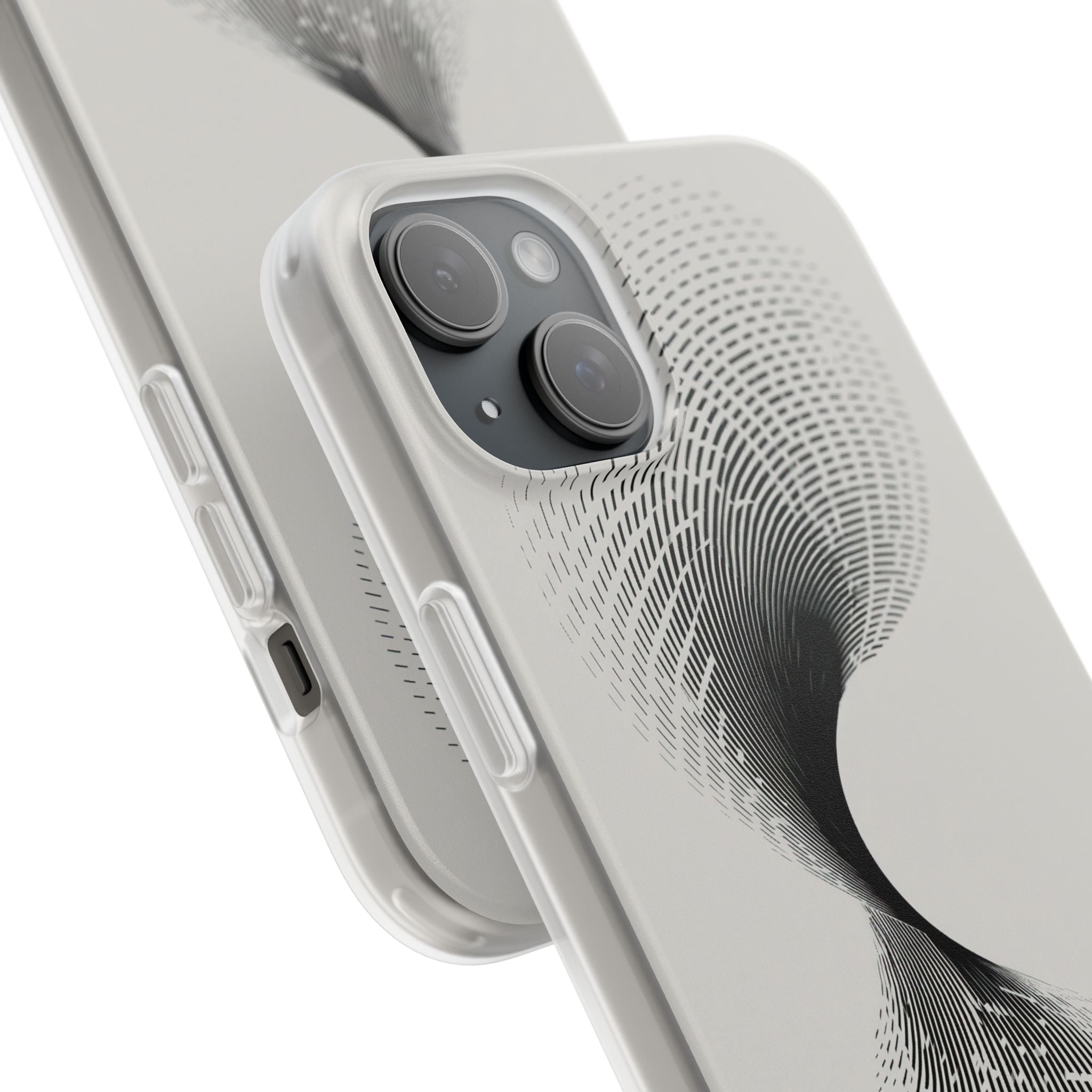White Lite Phone Case for iPhone - Linear Torsion Grid