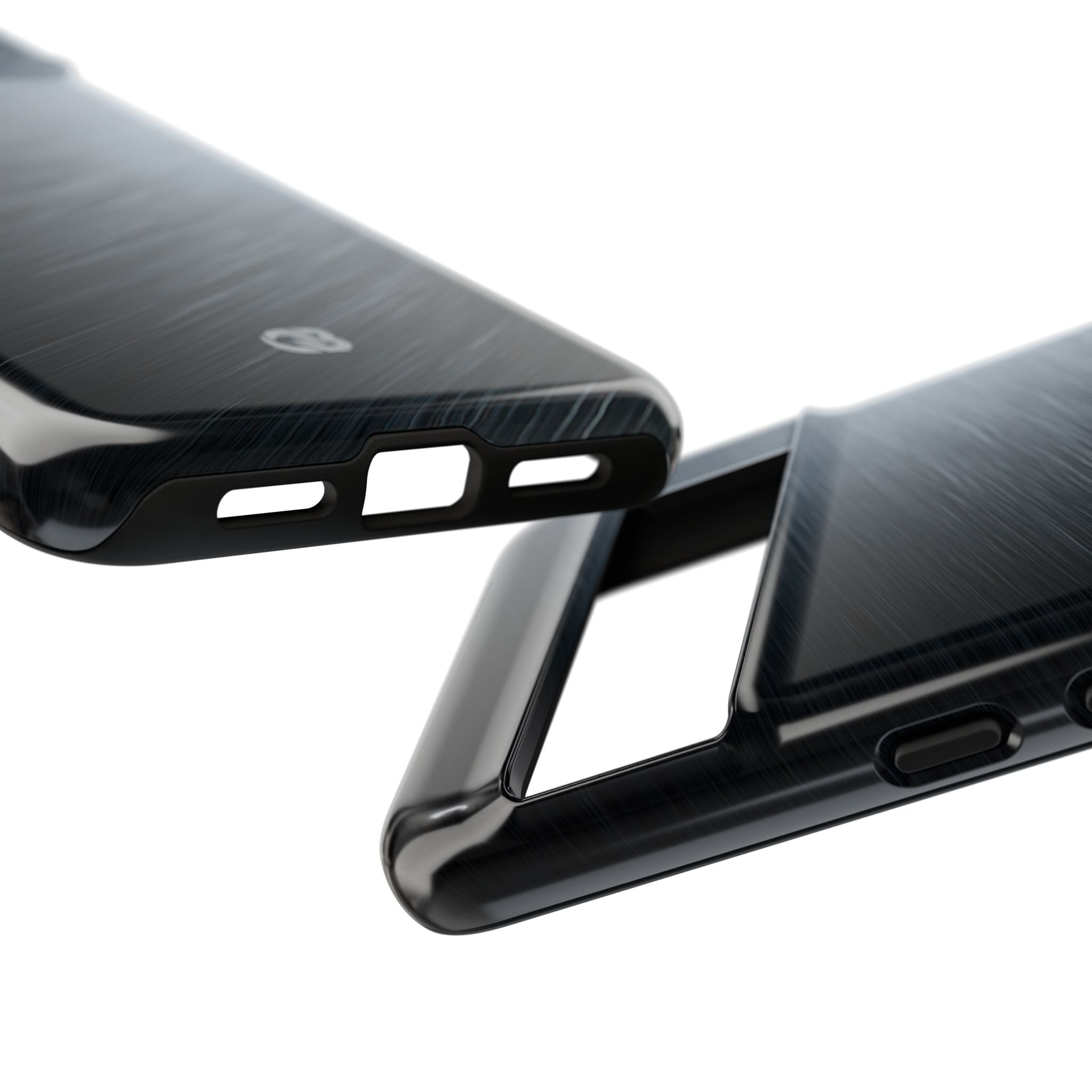 Grey Tough Phone Case for Google Pixel - Charcoal Brushed Steel