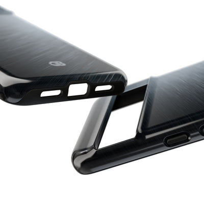 Grey Tough Phone Case for Google Pixel - Charcoal Brushed Steel