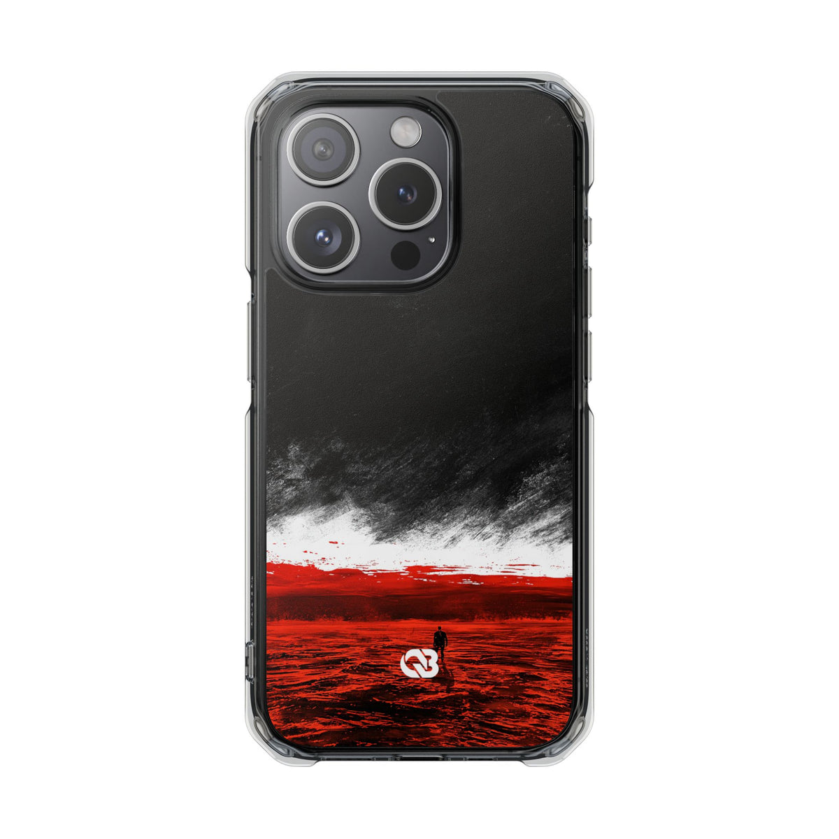 Crimson Void · Clear Impact Magnetic Phone Case for iPhone ·  Black