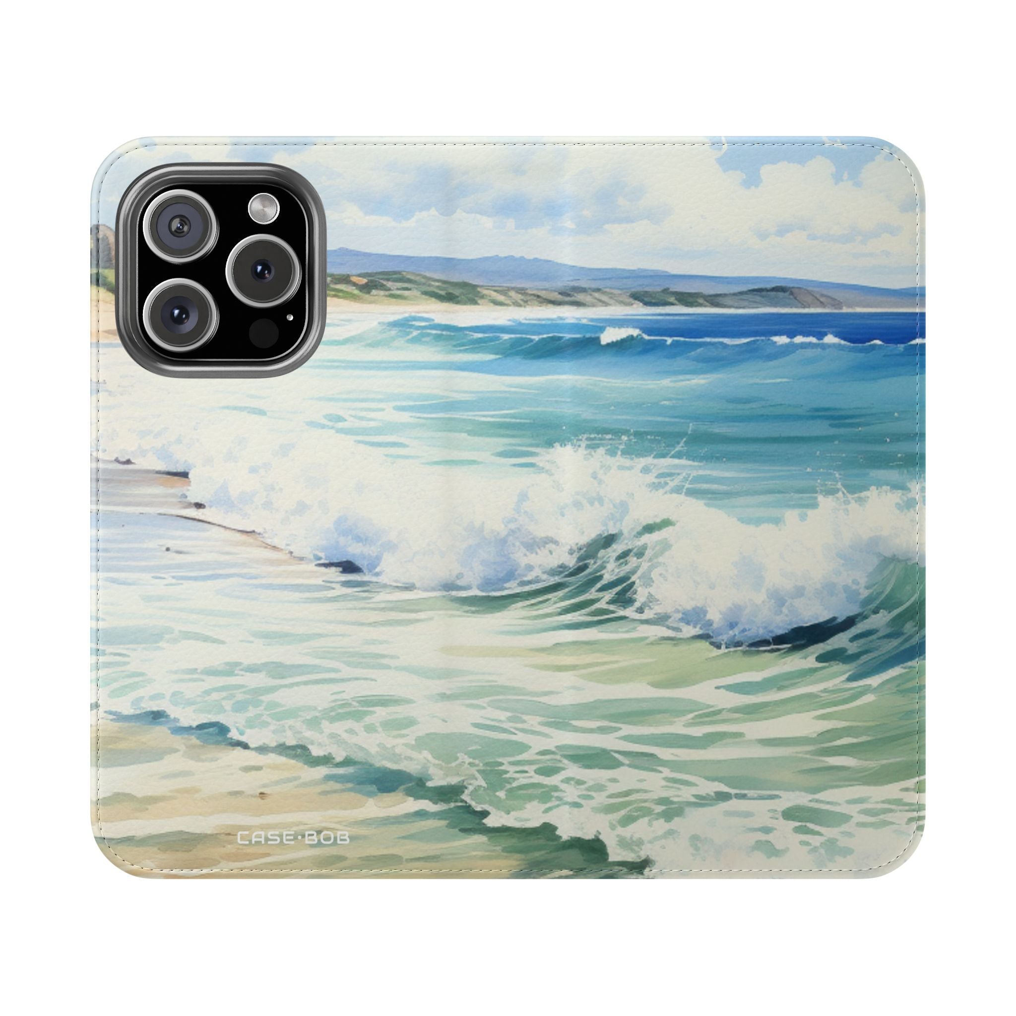 Vaahdottavat siniset aallot - iPhone 16 Pro -lompakkokotelo