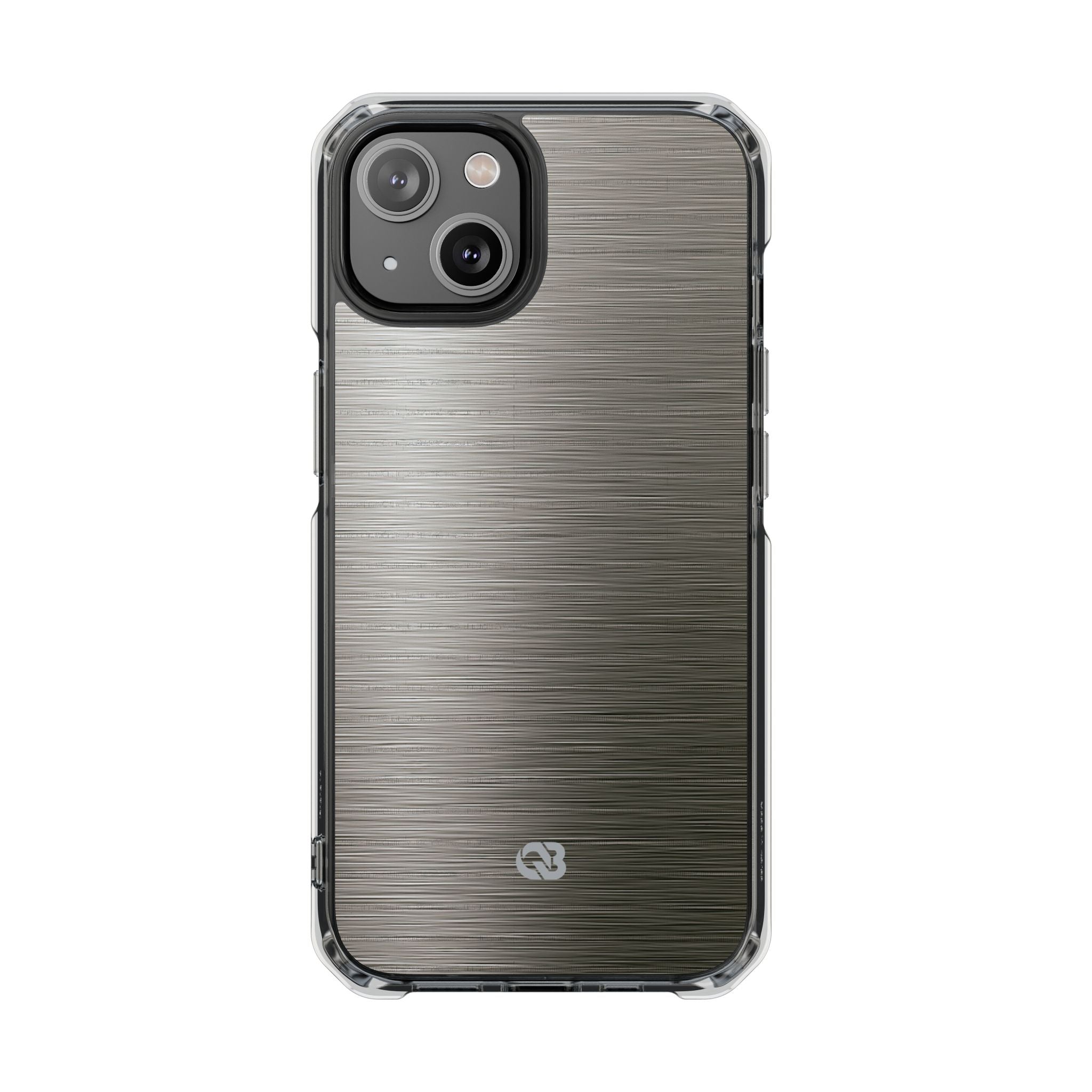 Grey Impact MagSafe Phone Case for iPhone - Brushed Industrial Steel