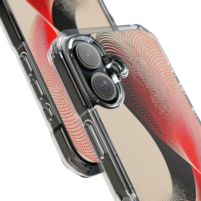 Red Impact MagSafe Phone Case for iPhone - Scarlet Wireframe Helix