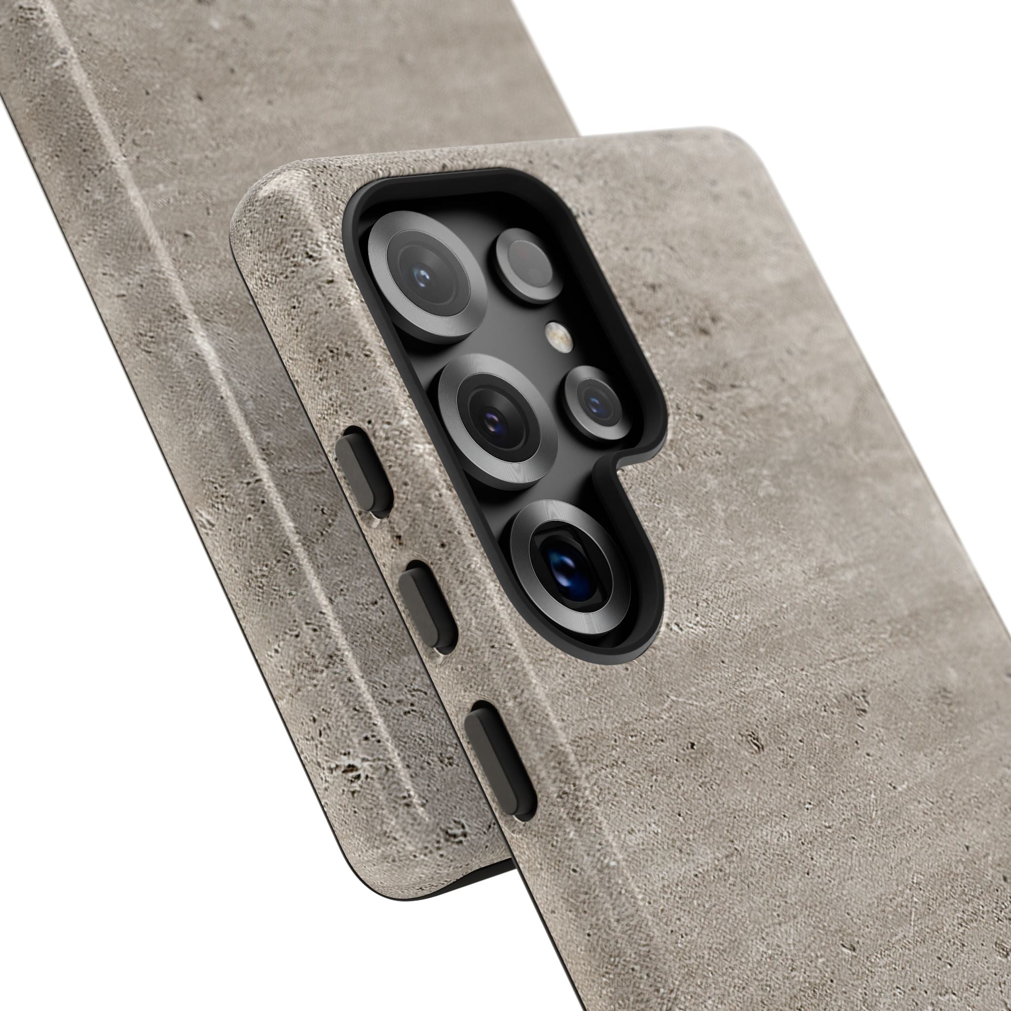Grey Tough Phone Case for Samsung - Brutalist Stone Grit
