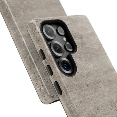 Grey Tough Phone Case for Samsung - Brutalist Stone Grit