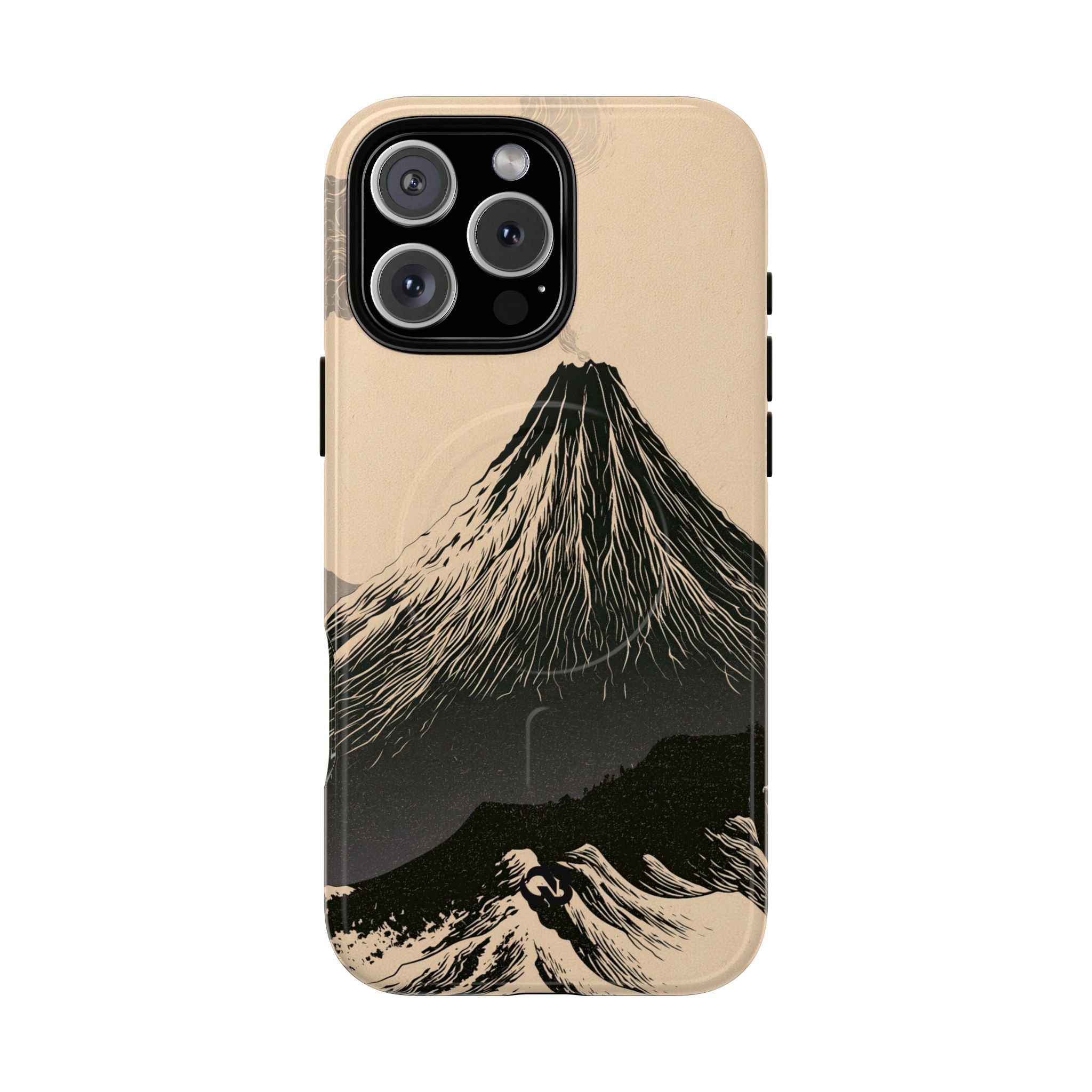 Beige Tough 2.0 Magsafe Phone Case for iPhone - Obsidian Ink Summit