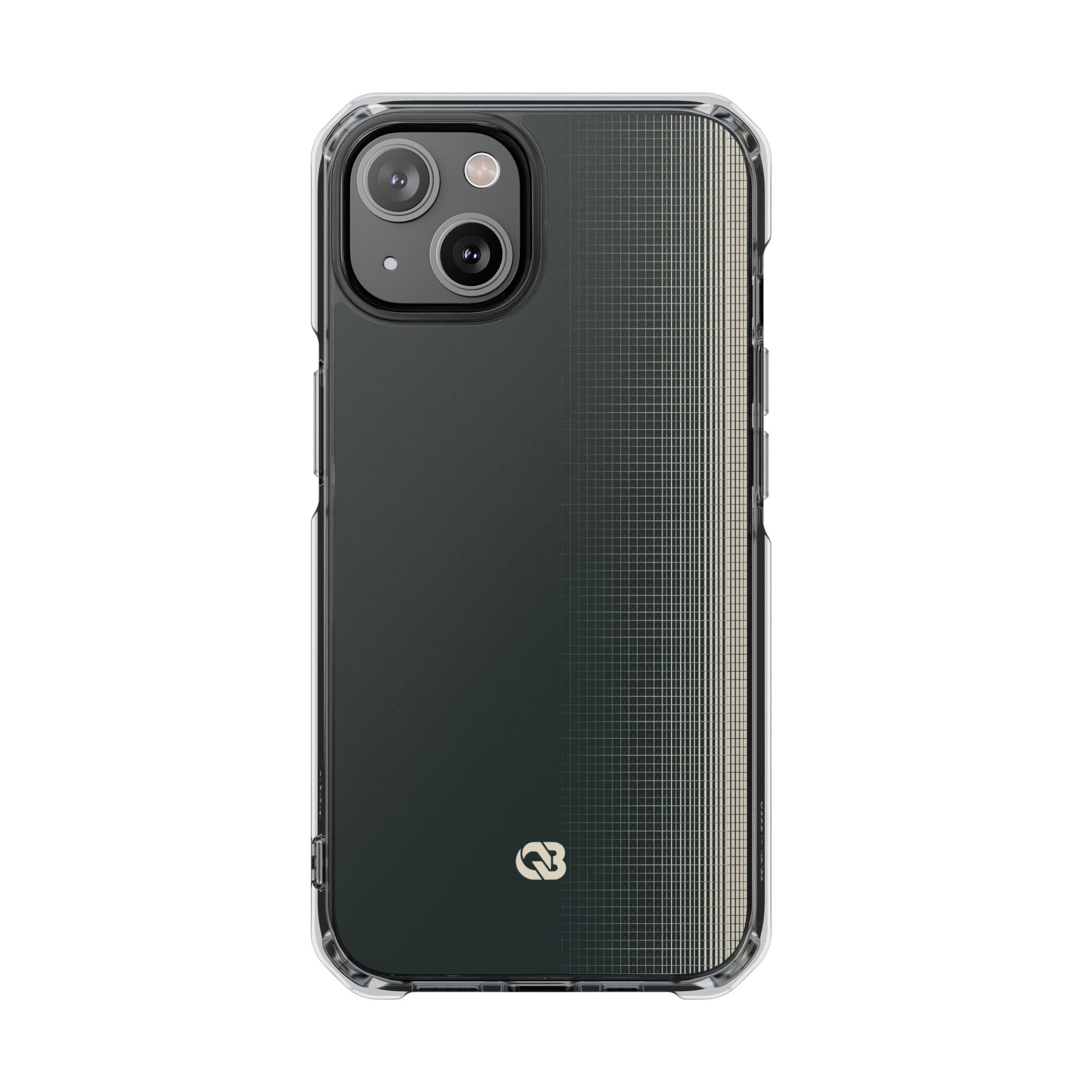 Grey Impact MagSafe Phone Case for iPhone - Charcoal Tech Grid