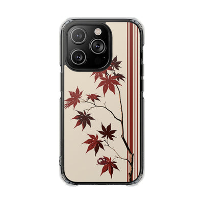 Red Impact MagSafe Phone Case for iPhone - Crimson Momiji Stripe