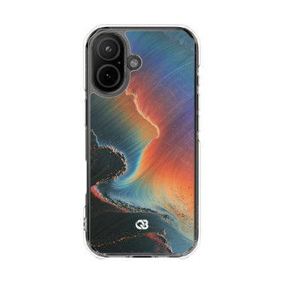 Prismatic Aura Shift · Clear Impact Magnetic Phone Case for iPhone · Blue