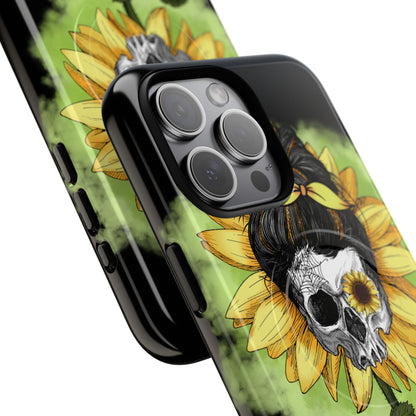 Sunflower Skull iPhone 15 Pro Max Case - Tough+