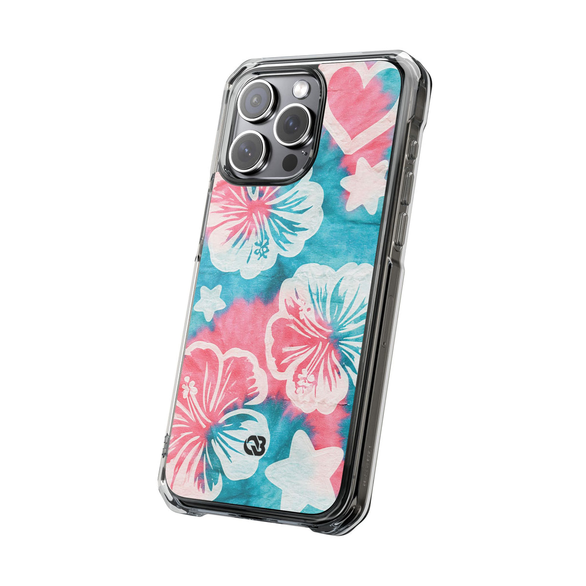 Tropical Hibiscus Bloom · Clear Impact Magnetic Phone Case for iPhone · Teal