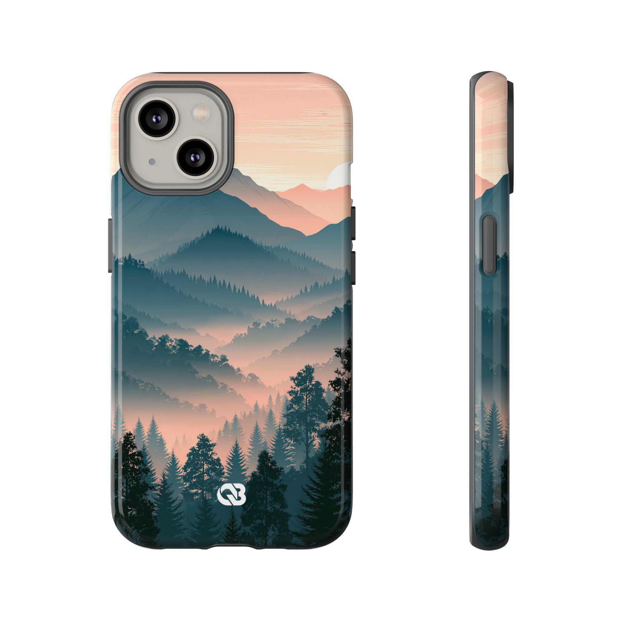 Teal Tough Phone Case for iPhone - Alpine Teal Horizon