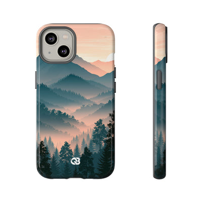 Teal Tough Phone Case for iPhone - Alpine Teal Horizon