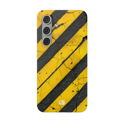 Cracked Hazard Stripes · Soft Handyhülle für Samsung