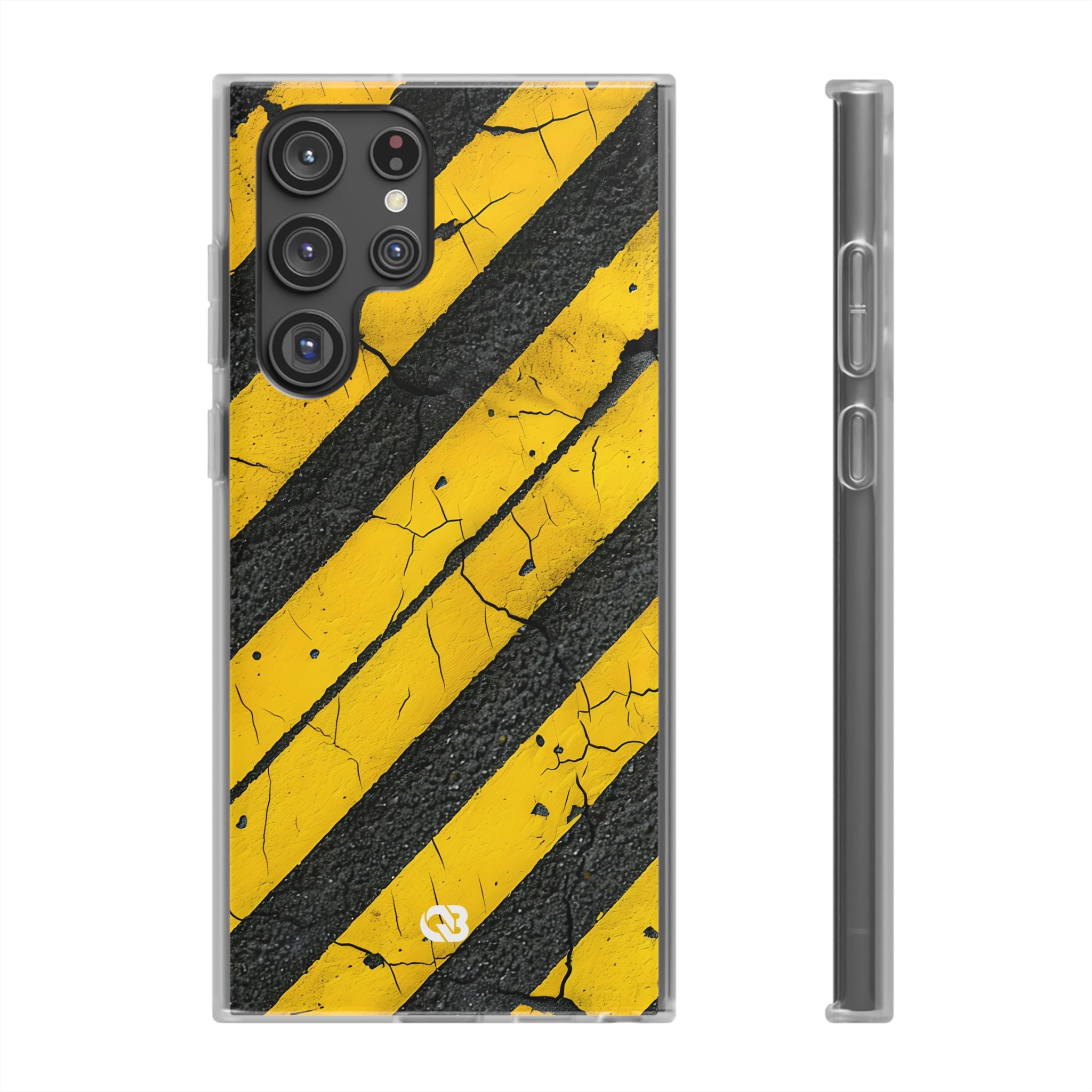 Cracked Hazard Stripes · Soft Handyhülle für Samsung