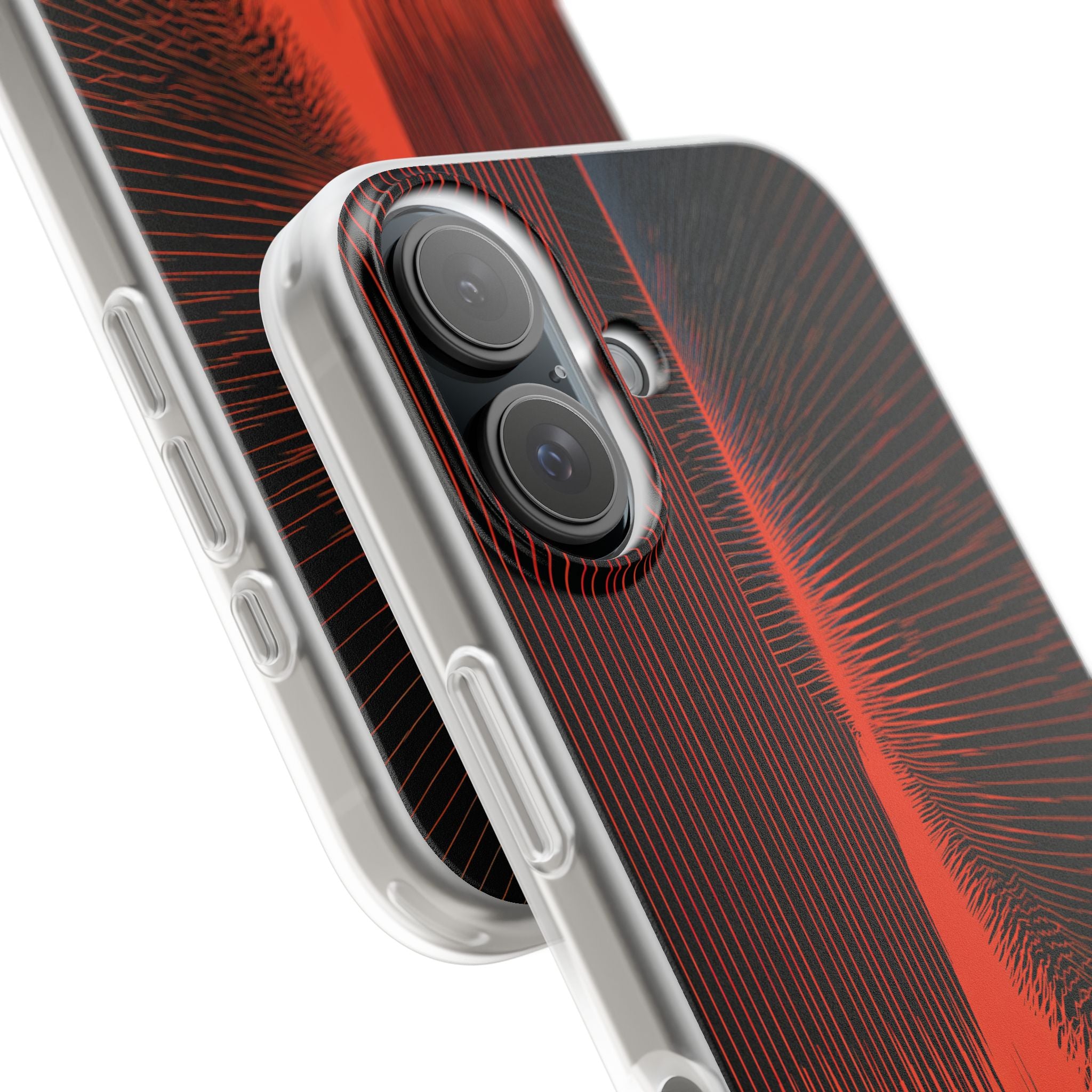 Red Lite Phone Case for iPhone - Crimson Frequency Pulse
