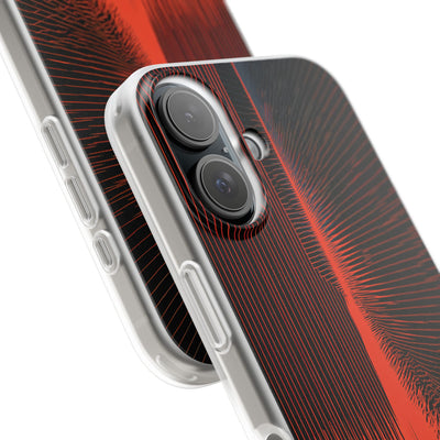 Red Lite Phone Case for iPhone - Crimson Frequency Pulse