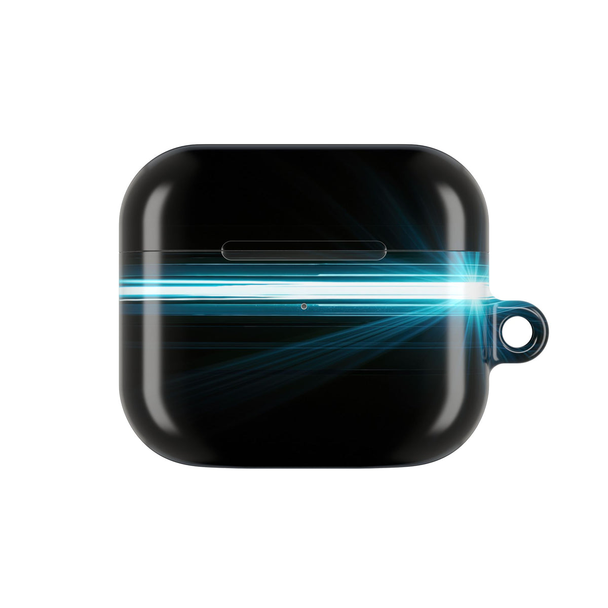 Cyan Anamorphic Flare · Hard Case for AirPods & AirPods Pro · Black