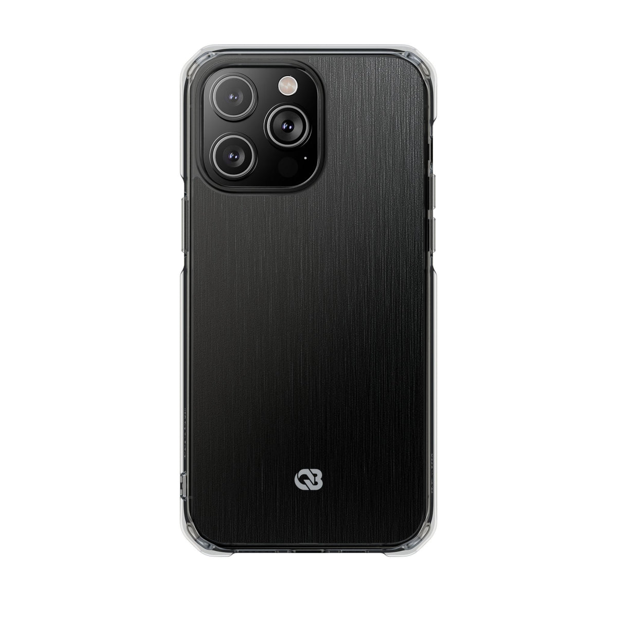 Obsidian Brushed Steel · Clear Impact Magnetic Phone Case for iPhone ·  Black