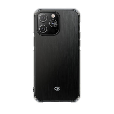 Obsidian Brushed Steel · Clear Impact Magnetic Phone Case for iPhone ·  Black