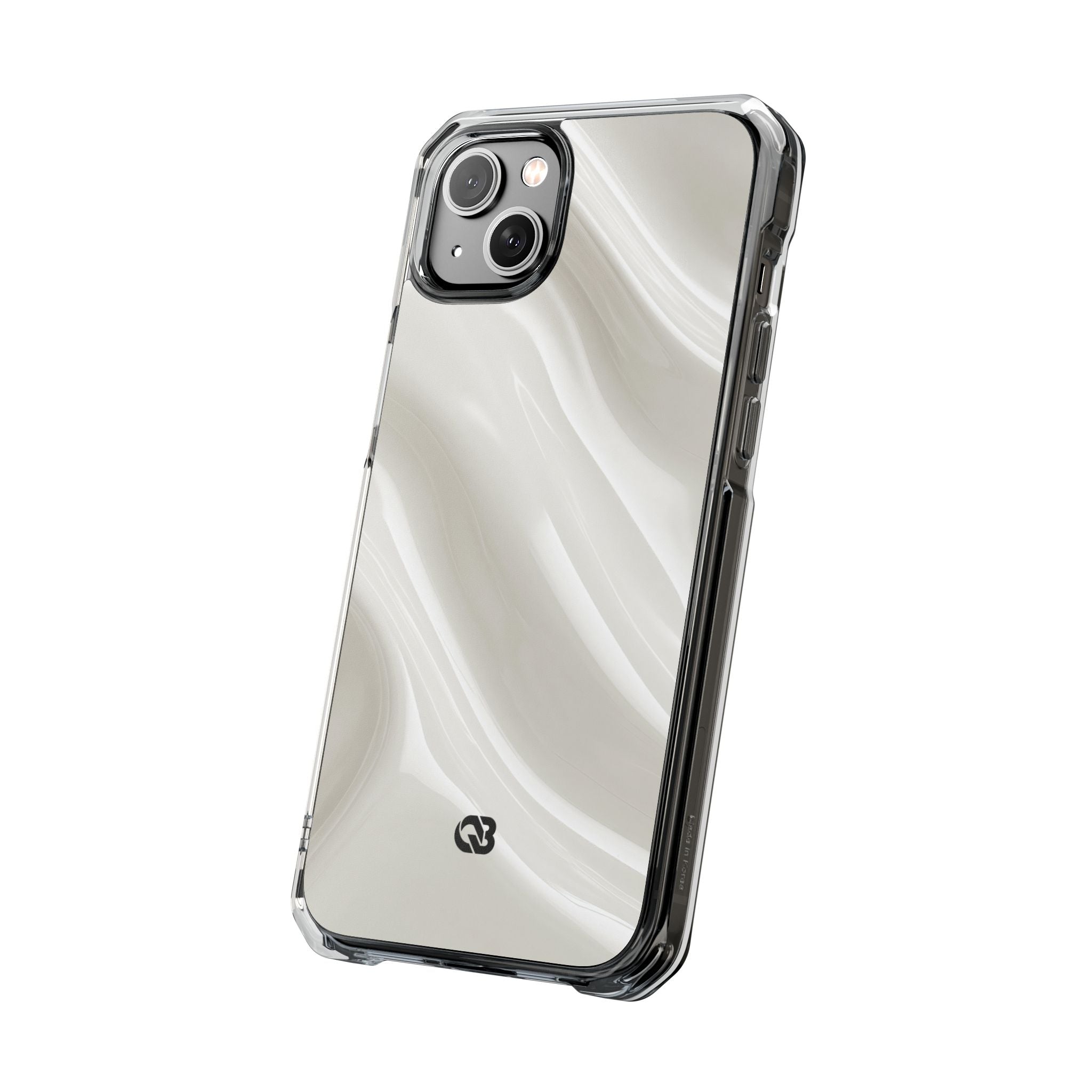 White Impact MagSafe Phone Case for iPhone - Polished Ivory Wave