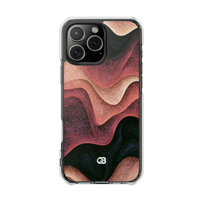 Rose Contour Waves · Clear Impact Magnetic Phone Case for iPhone · Pink