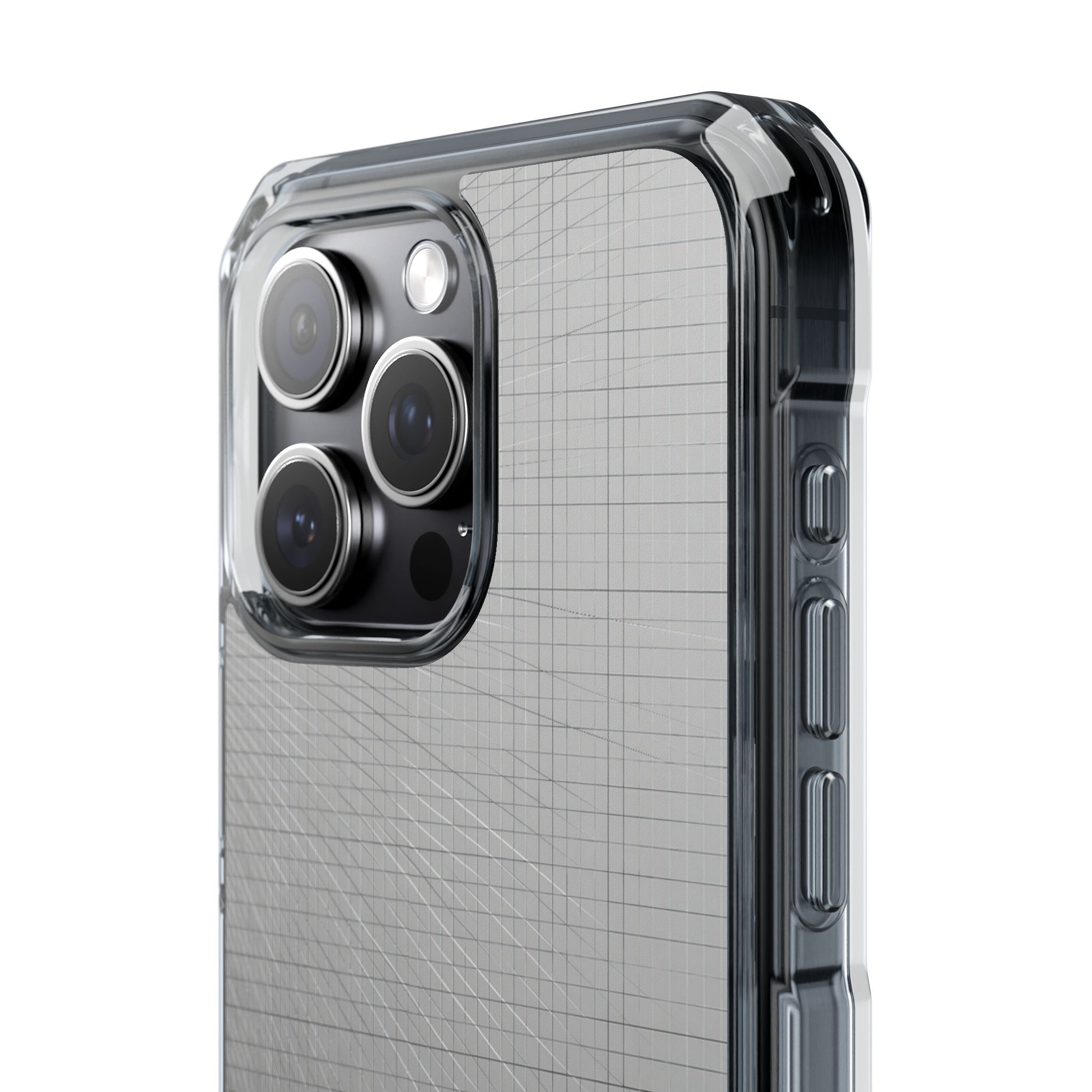 Grey Impact MagSafe Phone Case for iPhone - Chrome Mesh Warp