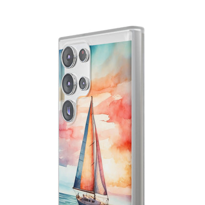 Crimson Horizon Sail · Soft Phone Case for Samsung