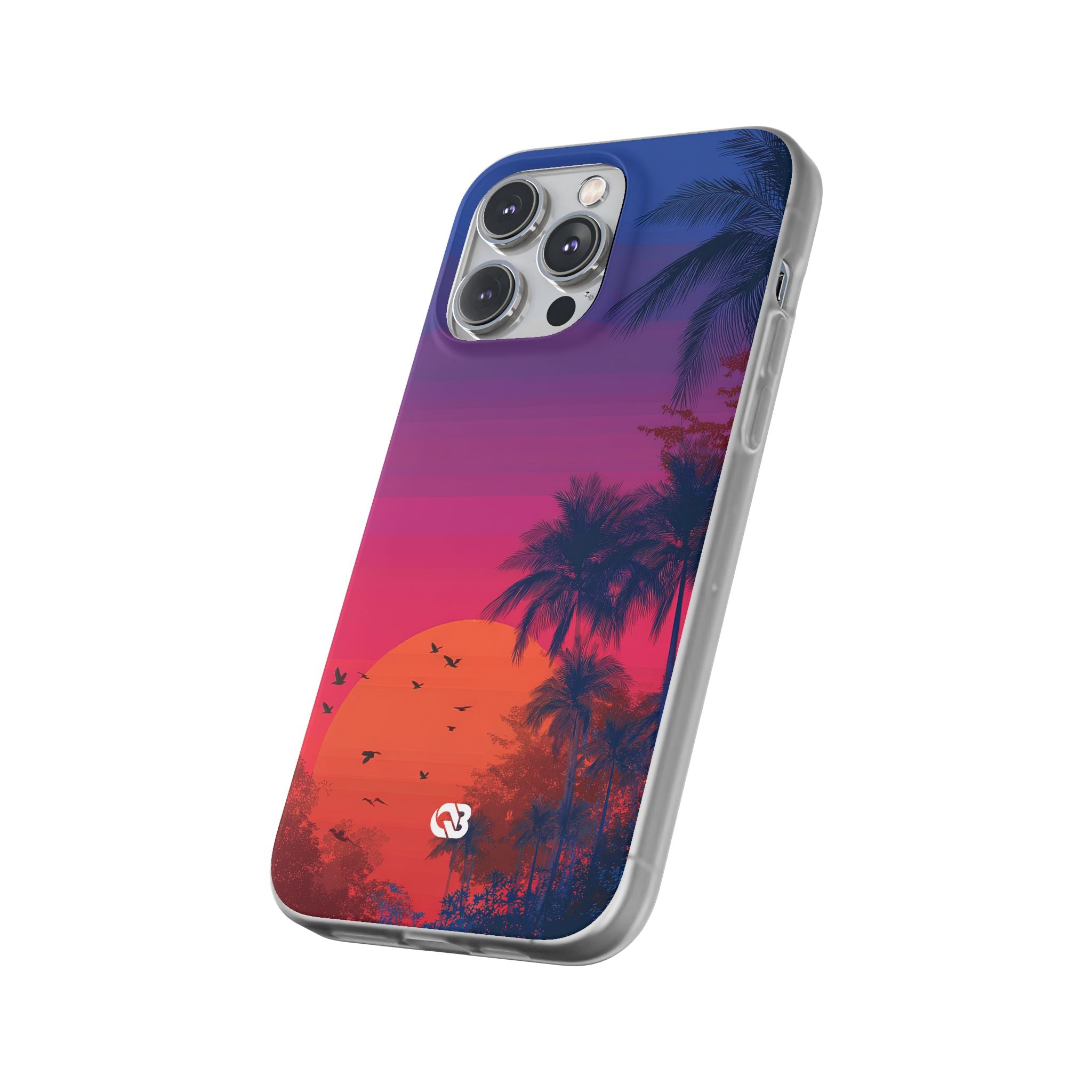 Neon Horizon Palms · Soft Capa para iPhone
