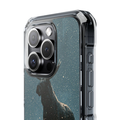 Nordic Boreal Moose · Clear Impact Magnetic Phone Case for iPhone · Blue
