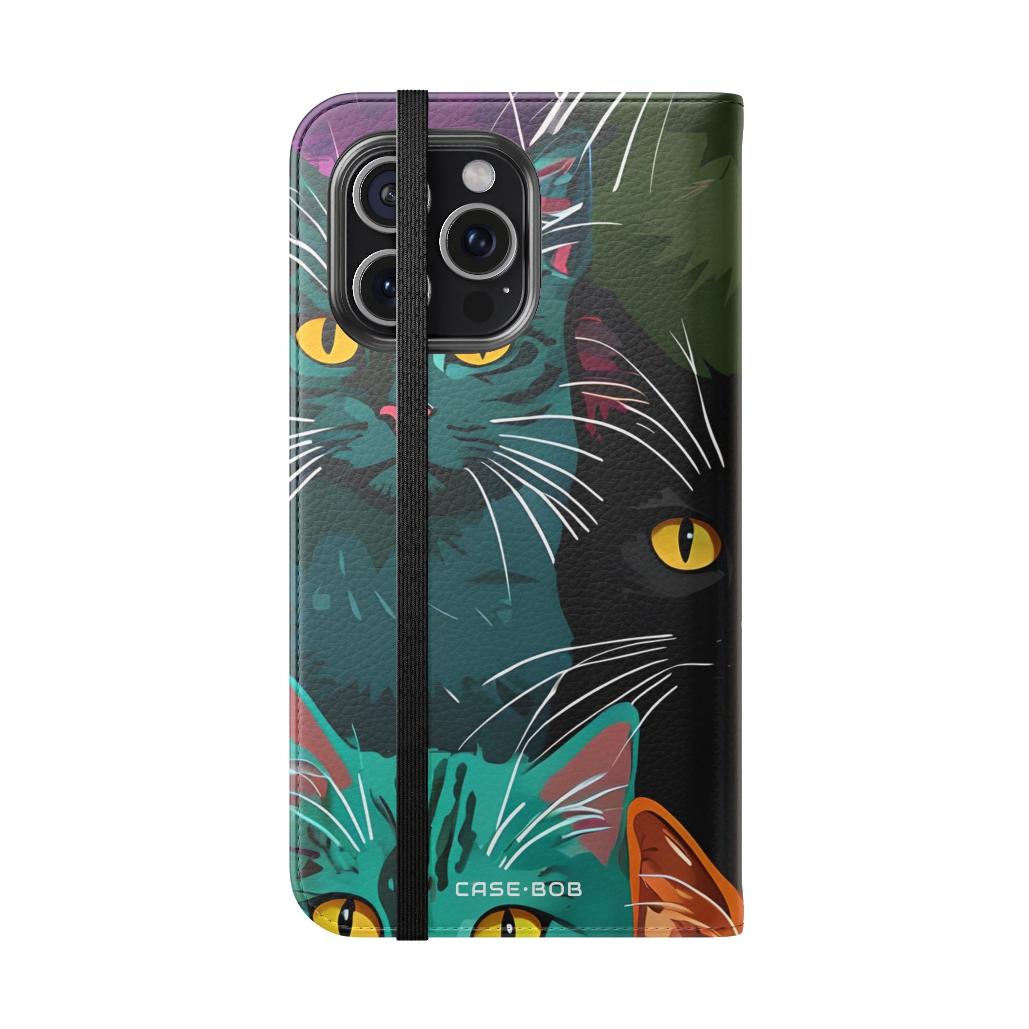 Kat Raster Neon - iPhone 15 Pro Max Case - Portemonnee