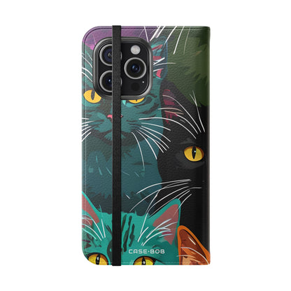 Kat Raster Neon - iPhone 15 Pro Max Case - Portemonnee