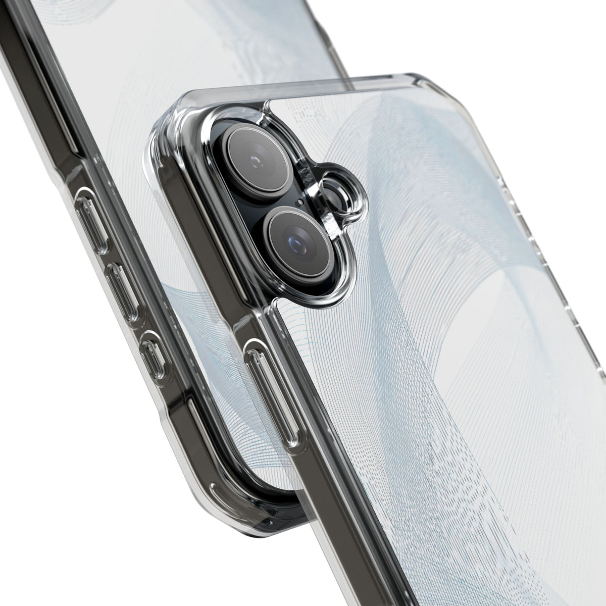 Glacial Contour Waves · Clear Impact Magnetic Phone Case for iPhone · White