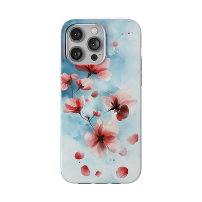 Pink Blossom Drift iPhone 14 Pro Max Cover - Blød