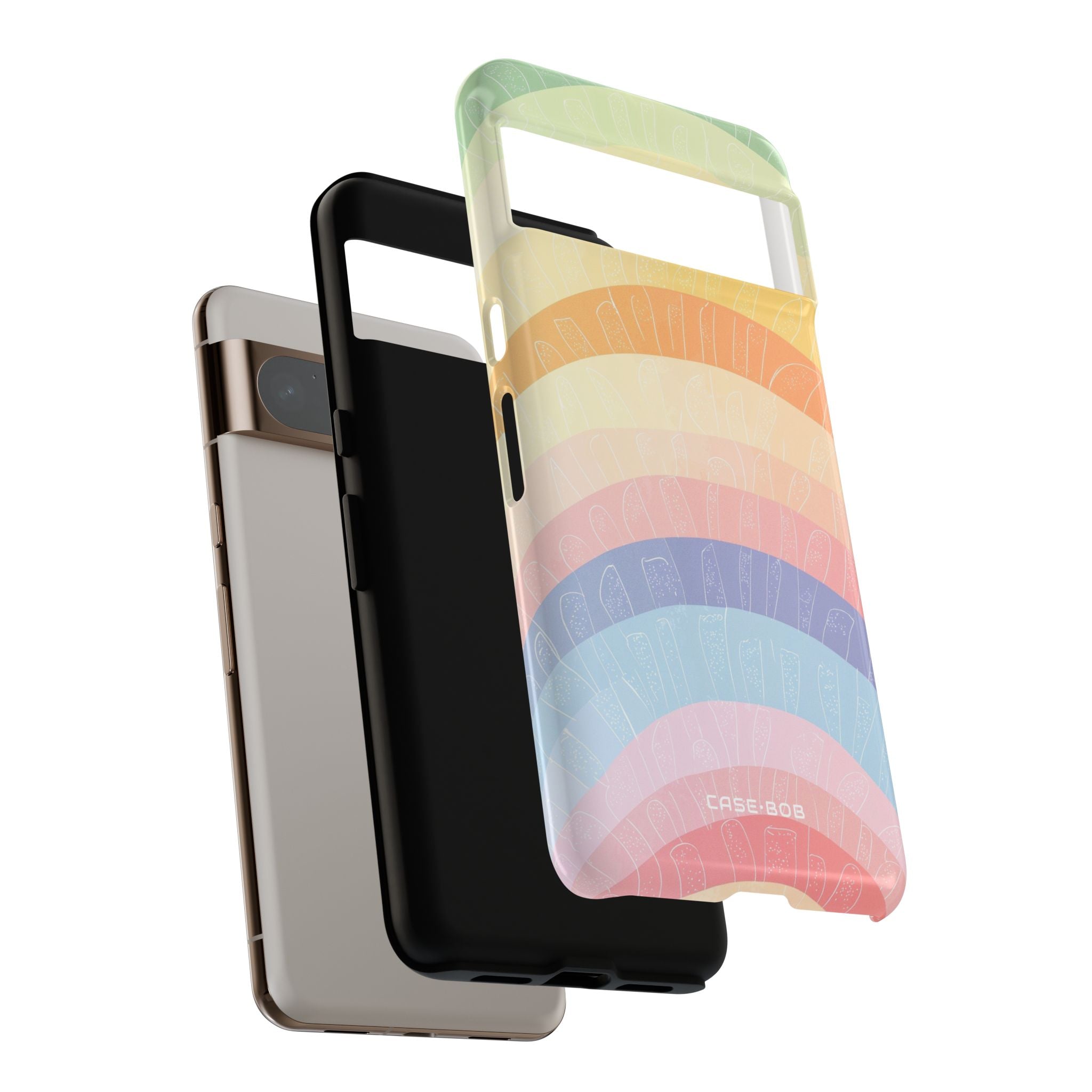 Pastel Rainbow Bands Google Pixel 8 Pro Case - Tough