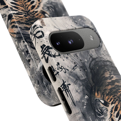 Fierce Ink Tiger · Tough Phone Case for Pixel ·  Beige