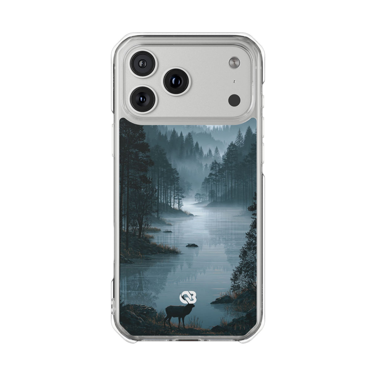 Silent Nordic Fjord · Clear Impact Magnetic Phone Case for iPhone · Blue