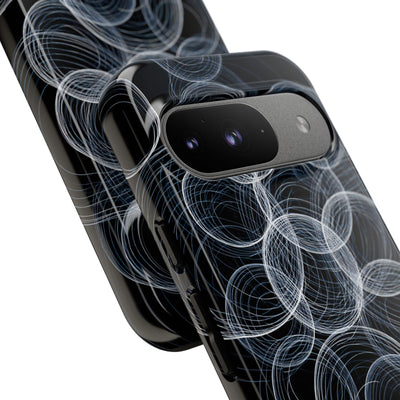 Black Tough Phone Case for Google Pixel - Frosted Ring Matrix
